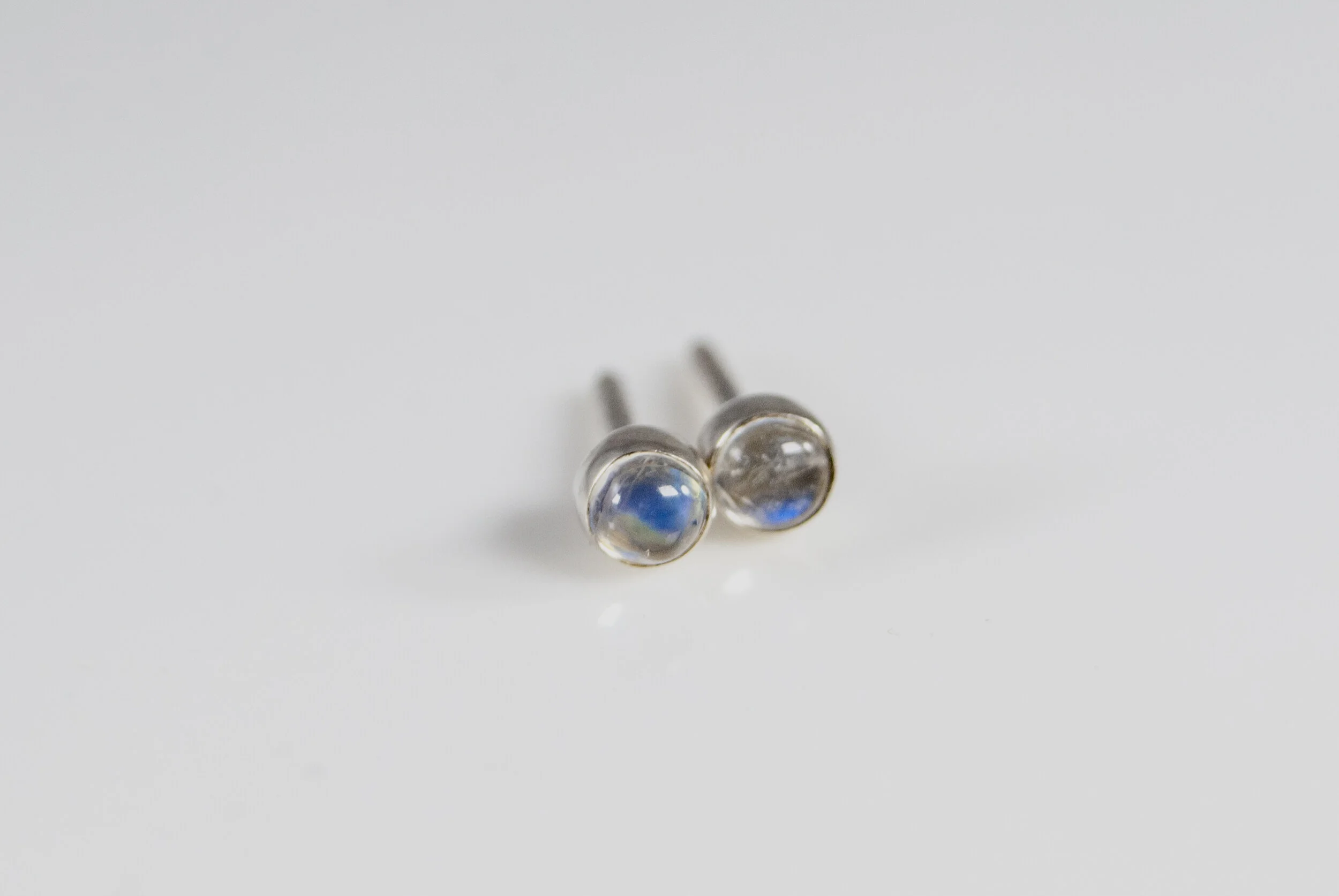 Sterling Silver and Moonstone Stud Earrings Devin Raber Jewelry